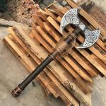 Viking Double Bit Axe with Leather Sheath