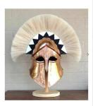 Copper Coated Greek Corinthian Spartan Helmet