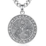 Viking Necklace with Yggdrasil Tree and Runes