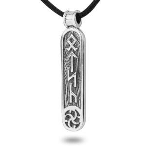 Viking Runes Pendant Necklace in Sterling Silver