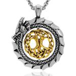 Nordic Tree of Life Dragon Pendant Necklace