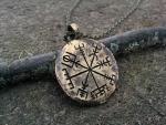 Baldur Hammered Vegvisir Compass Necklace for Men