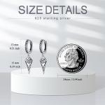 Viking Runes Raven Drop Earrings in Sterling Silver