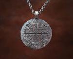 Viking Compass Necklace - Silver Vegvisir Pendant