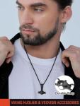 Stainless Steel Viking Pendant Necklace for Men