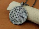 Viking Compass Necklace - Silver Vegvisir Pendant