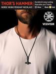 Stainless Steel Viking Pendant Necklace for Men