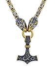 Gold Plated Viking Mjolnir Necklace for Men