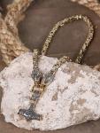 Gold Plated Viking Mjolnir Necklace for Men