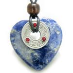 Celtic Triquetra Heart Necklace with Gemstones