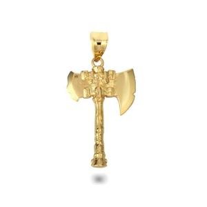 10K Yellow Gold Viking Axe Charm Pendant