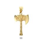 10K Yellow Gold Viking Axe Charm Pendant