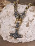 Gold Plated Viking Mjolnir Necklace for Men