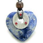 Celtic Triquetra Heart Necklace with Gemstones