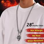 Norse Wolf Head Necklace for Viking Men