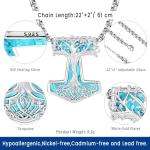 Thor's Hammer Necklace with Tree of Life Design