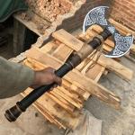Viking Double Bit Axe with Leather Sheath
