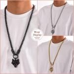Norse Wolf Head Necklace for Viking Men