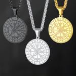 Viking Compass Pendant Necklace for Men