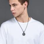 Viking Compass Pendant Necklace for Men