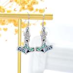 Viking Tree of Life Earrings with Thor Hammer