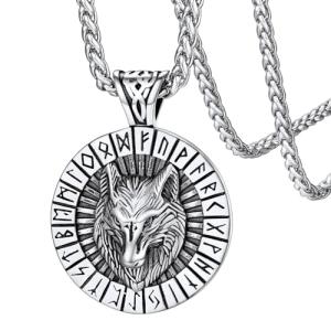 FaithHeart Stainless Steel Viking Wolf Necklace