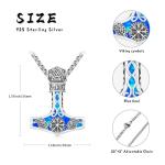 Thor Hammer Necklace in Sterling Silver with Runes