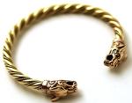 Norse Viking Fenrir Wolf Twisted Bangle Bracelet