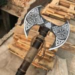 Viking Double Bit Axe with Leather Sheath