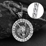 FaithHeart Stainless Steel Viking Wolf Necklace