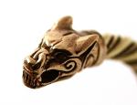 Norse Viking Fenrir Wolf Twisted Bangle Bracelet