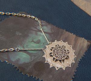 Viking Shield Maiden Silver Pendant Necklace