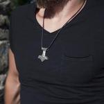 Large Viking Thor's Hammer Pendant Necklace
