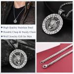 FaithHeart Stainless Steel Viking Wolf Necklace