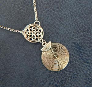 Norse Shield Maiden Silver Necklace Pendant