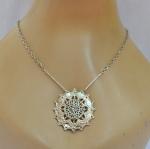 Viking Shield Maiden Silver Pendant Necklace