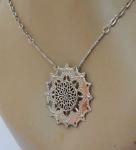 Viking Shield Maiden Silver Pendant Necklace