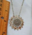 Viking Shield Maiden Silver Pendant Necklace