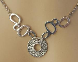 Silver Viking Shield Maiden Pendant Necklace