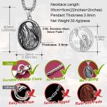 Men's Stainless Steel Viking Wolf Compass Pendant