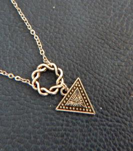 Viking Shield Maiden Pendant Necklace in Silver