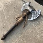 Viking Double Bit Axe with Leather Sheath