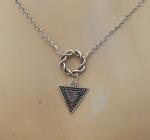 Viking Shield Maiden Pendant Necklace in Silver