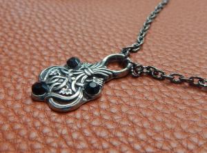 Viking Pendant Necklace with Gunmetal Chain