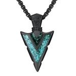 Viking Arrowhead Necklace with Turquoise and Malachite