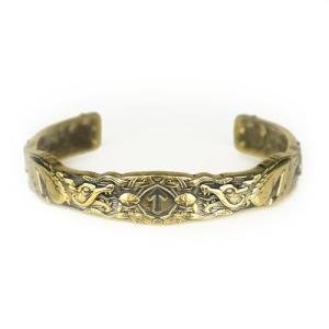 Scandinavian Wolves Brass Cuff Bracelet for All