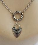 Norse Shield Maiden Necklace Pendant in Silver