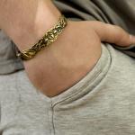 Scandinavian Wolves Brass Cuff Bracelet for All