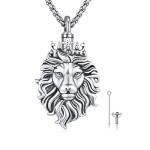 Lion Head Urn Pendant Necklace for Pet Ashes