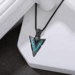 Viking Arrowhead Necklace with Turquoise and Malachite